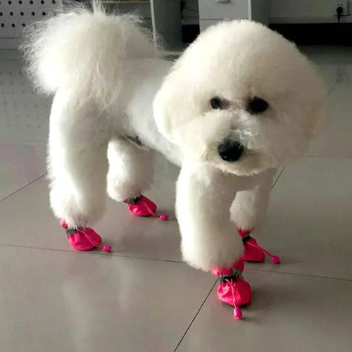 4pcs/set Waterproof Winter Pet Dog Shoes Anti-slip Rain Snow Boots Footwear Thick Warm For Small Cats Puppy Dogs Socks Booties