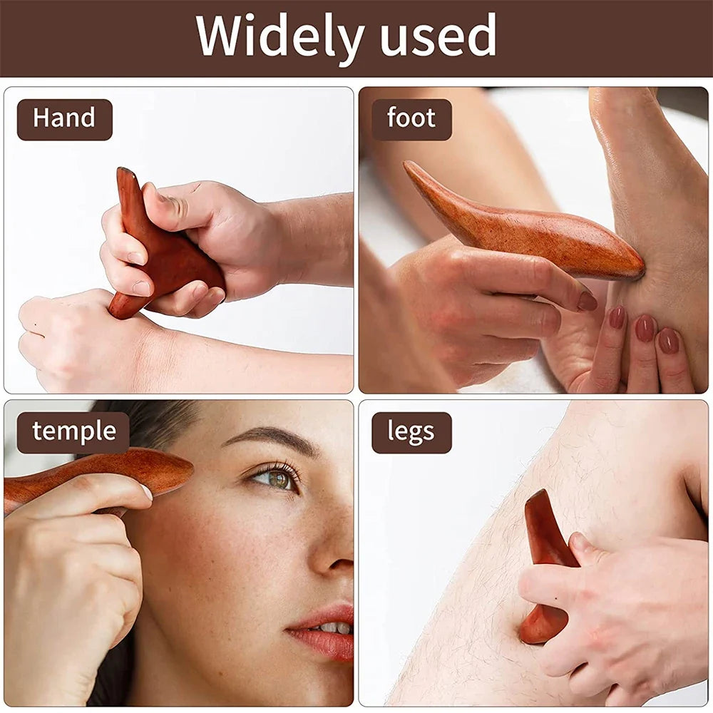 Wood Press Point Massager Wooden Triangle Foot Body Lymphatic Stick Professional Acupressure Massage Tools Drainage Tools