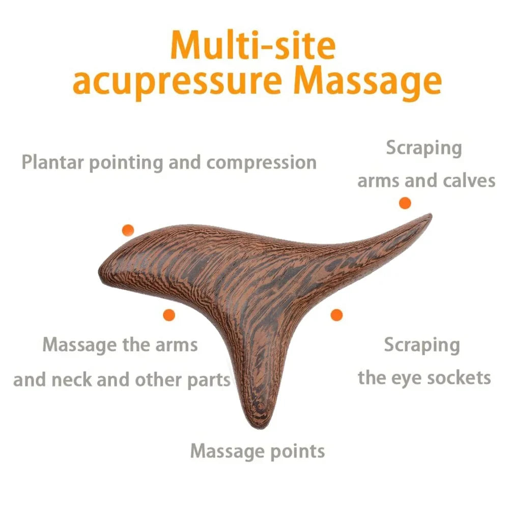 Wood Press Point Massager Wooden Triangle Foot Body Lymphatic Stick Professional Acupressure Massage Tools Drainage Tools