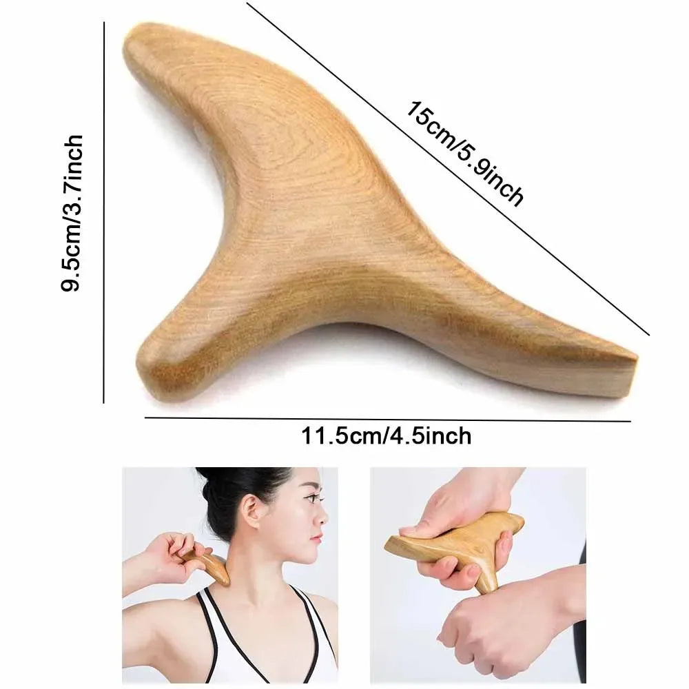 Portable Lightweight Wood Massage Tool Gua Sha for Lymphatic Facial Massage and Muscle Relief Scraping Body Tool for Relaxation