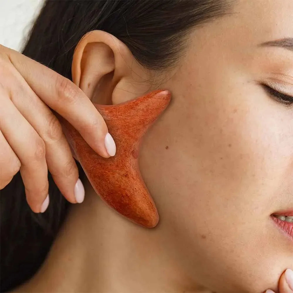 Portable Lightweight Wood Massage Tool Gua Sha for Lymphatic Facial Massage and Muscle Relief Scraping Body Tool for Relaxation