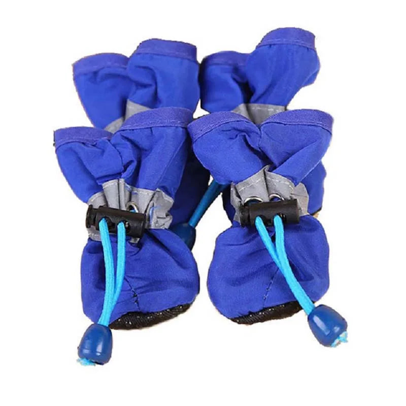 4pcs/set Waterproof Winter Pet Dog Shoes Anti-slip Rain Snow Boots Footwear Thick Warm For Small Cats Puppy Dogs Socks Booties