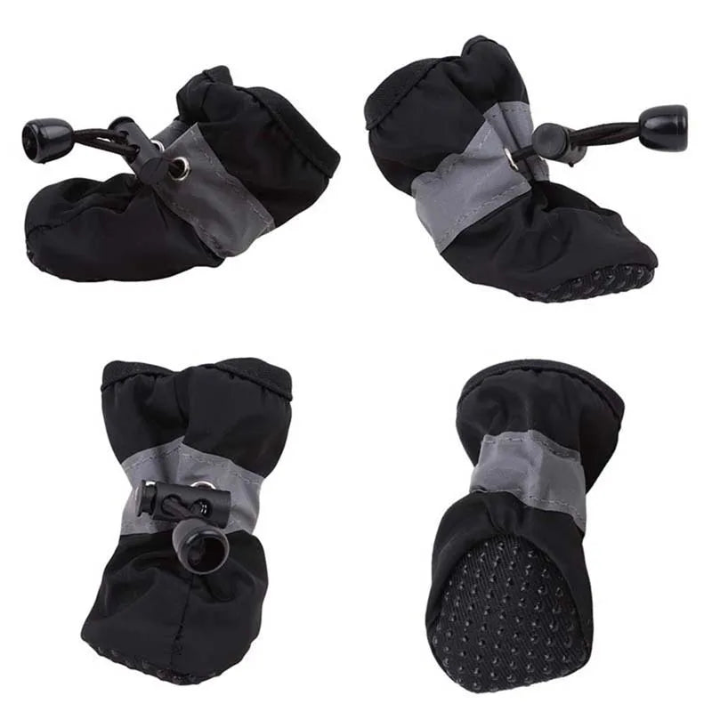 4pcs/set Waterproof Winter Pet Dog Shoes Anti-slip Rain Snow Boots Footwear Thick Warm For Small Cats Puppy Dogs Socks Booties