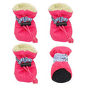 4pcs/set Waterproof Winter Pet Dog Shoes Anti-slip Rain Snow Boots Footwear Thick Warm For Small Cats Puppy Dogs Socks Booties