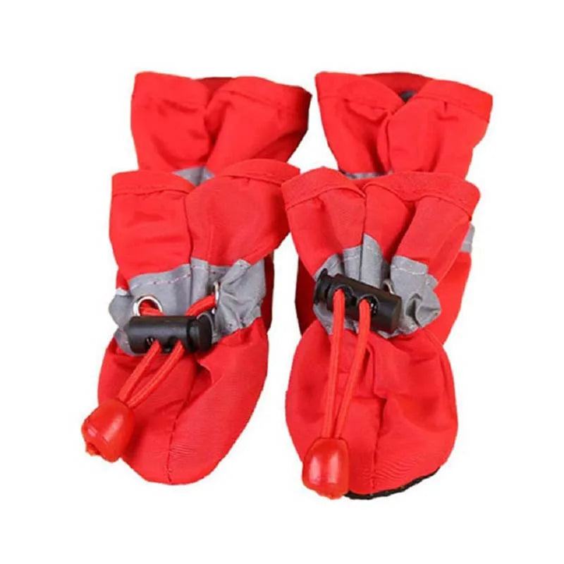 4pcs/set Waterproof Winter Pet Dog Shoes Anti-slip Rain Snow Boots Footwear Thick Warm For Small Cats Puppy Dogs Socks Booties
