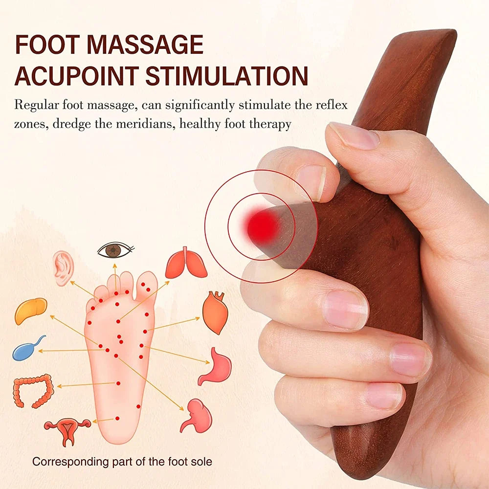 Wood Press Point Massager Wooden Triangle Foot Body Lymphatic Stick Professional Acupressure Massage Tools Drainage Tools